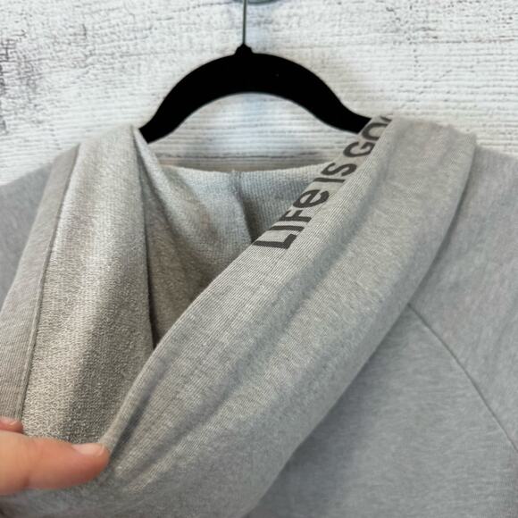 Life is Good Women's Heather Gray Beyond Hip Hooded Lounge Cardigan Size Small - Picture 9 of 10